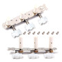 Alnicov Lot de 2 mécaniques d'accordage pour guitare classique avec vis de montage, 3L 3R chromé, blanc