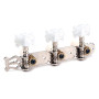 Alnicov Lot de 2 mécaniques d'accordage pour guitare classique avec vis de montage, 3L 3R chromé, blanc