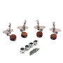 Alnicov Piquets de réglage Mécaniques 2R2L accordeurs avec bouton de réglage en bois pour ukulélé 4 cordes guitare