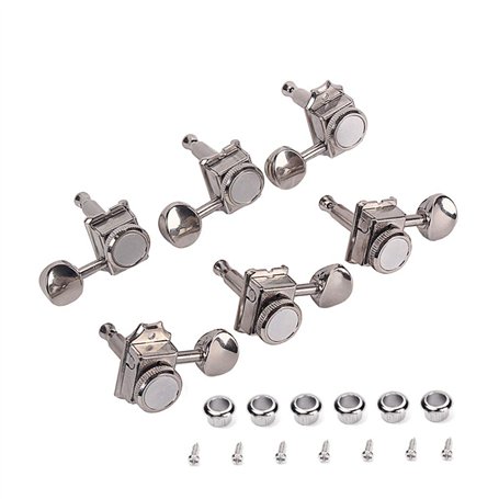 Alnicov Accordeurs de cordes de verrouillage Vintage Nickel 6R mécaniques de guitare électrique accordeurs pour chevilles de rég