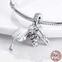 MariaFonte Charm Nouveau 2025 Compatible Toutes Marques Pendentif Graduation Diplôme Fleurs Parchemin Anniversaire Breloque Orig