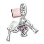 MariaFonte Charm Nouveau 2025 Compatible Toutes Marques Pendentif Graduation Diplôme Fleurs Parchemin Anniversaire Breloque Orig