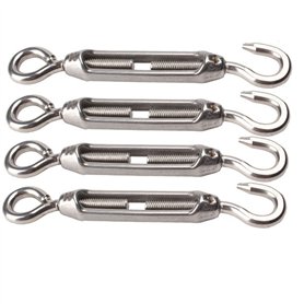Veda® acier inoxydable 304 ridoirs M4 oeil ridoir câble Tension Hook & Eye Tendeur de corde Pack de 4