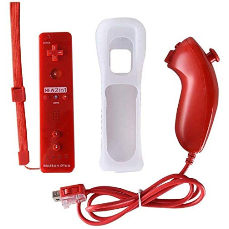 CaaWoo Manette de Wii et Wii U de Jeux Motion Plus Accélérateur de Jeux Télécommande Elégents pour Multijoueurs avec Housse de P