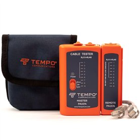 TEMPO PA1574 RJ45 Testeur de câble réseau | Testeur de câble téléphonique et Ethernet | Testeur de continuité pour RJ45