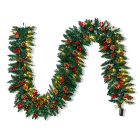 Joiedomi Guirlande de Noël Artificielle 9 Pieds avec 100 Lumières LED