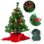 JOYIN Joiedomi - Mini Sapin de Table Préimprimé de 20 po avec Feuilles de Houx et Pommes de Pin et Lampes à Del Blanches et Chau