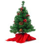 JOYIN Joiedomi - Mini Sapin de Table Préimprimé de 20 po avec Feuilles de Houx et Pommes de Pin et Lampes à Del Blanches et Chau