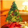 JOYIN Joiedomi - Mini Sapin de Table Préimprimé de 20 po avec Feuilles de Houx et Pommes de Pin et Lampes à Del Blanches et Chau