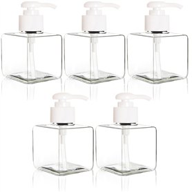 Youngever Lot de 5 Bouteilles de Pompe de Lotion en Plastique Rechargeables Vides 250ML