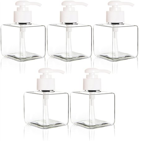 Youngever Lot de 5 Bouteilles de Pompe de Lotion en Plastique Rechargeables Vides 250ML