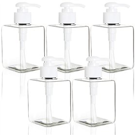 Youngever Lot de 5 Bouteilles de Pompe de Lotion en Plastique Rechargeables Vides 350ML