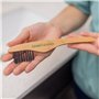 GranNaturals Brosse à cheveux - Outil de nettoyage pour peigne - Détachant avec manche en bois de hêtre naturel, poils durs en n