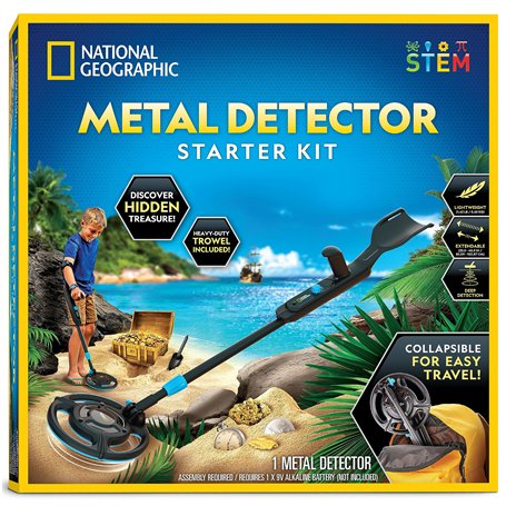 Blue Marble National Geographic Détecteur de Métaux pour Enfants - Détecteur avec Bobine de 18