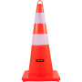 VEVOR Cône Signalisation Réfléchissant 73 cm, Plot de Chantier en PVC, Cône de Sécurité avec Base Lestée et Anneau Portatif pour