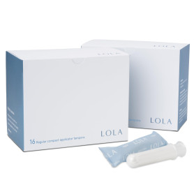 LOLA Lot de 32 tampons en coton bio – Tampons réguliers
