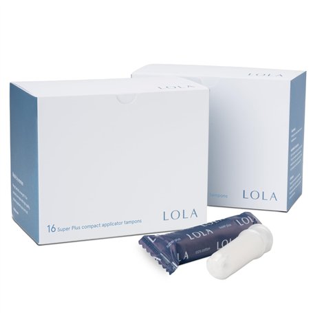 LOLA Lot de 32 tampons en coton bio Super Plus