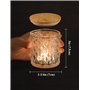 NiHome Lot de 12 bocaux en verre gaufré avec couvercles en bambou pour la fabrication de bougies votives, le rangement domestiqu