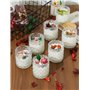 NiHome Lot de 12 bocaux en verre gaufré avec couvercles en bambou pour la fabrication de bougies votives, le rangement domestiqu