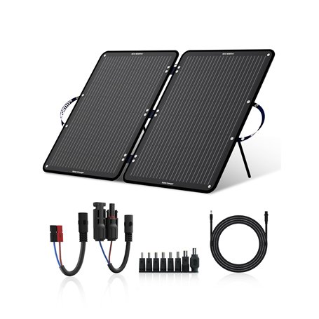ECO-WORTHY Panneau Solaire Portable 100W monocristallin，pliable