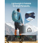 ECO-WORTHY Panneau Solaire Portable 100W monocristallin，pliable, support réglable, câble PV (3meters), 4 adaptateurs CC pour cen