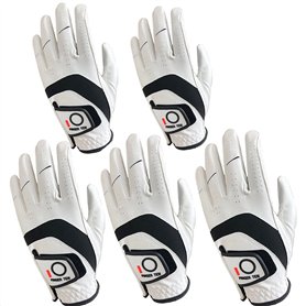 FINGER TEN Lot de 5 gants de golf pour homme main gauche en cuir cabretta résistant aux intempéries doux - Gants de golf pour ho