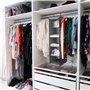 Flexzion Étagère Suspendue penderie pour Chaussures vêtements avec 5 casiers et 6 Poches latérales en Filet - Placard en Tissu O