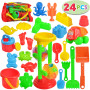 JOYIN 24 pcs Plage de Sable Jouets Ensemble Comprend Sable Roue d'eau
