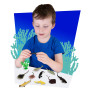 Cubitube - Requin de Deluxebase. Collection de 11 pièces de Petites Figurines de Requins et d'accessoires de Jeu. Tube de Rangem