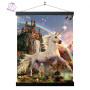 3D LiveLife Affiche murales lenticulaires Licorne étoile du Soir de Deluxebase. Poster Chateau 3D sans cadre. Décoration murale 