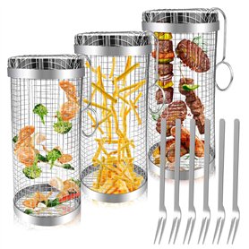 3 PCS Panier De Barbecue en Acier Inoxydable