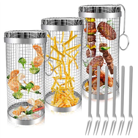 3 PCS Panier De Barbecue en Acier Inoxydable