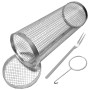 3 PCS Panier De Barbecue en Acier Inoxydable,Panier À Légumes pour Grillades en Plein Air,Paniers À Griller Cylindriques Panier 