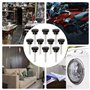 Vegena Lot de 10 Vis à Étoile M8 x 50 mm - Filetage - Bouton de Serrage - Écrou Étoile - Noir - Vis Moletées Avec Poignée pour M