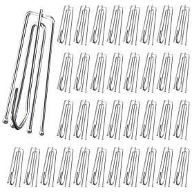 Vegena Lot de 60 crochets à rideaux en acier inoxydable avec 4 dents