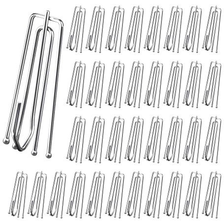 Vegena Lot de 60 crochets à rideaux en acier inoxydable avec 4 dents