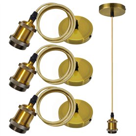 3 Pcs Suspension Luminaire Vintage und Support de Lampe E27