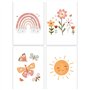 Vegena Lot de 4 tableaux pour chambre d'enfant et fille
