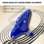 Nizirioo Ocarina, 12 Trous Alto C Ocarina, Céramique Piccolo Instrument Avec Présentoir En Forme De Main, Sac De Protection, Lan