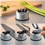 SHARPAL 191H Aiguiseur de couteaux de chef et de ciseaux de cuisine pour couteaux droits et dentelés, outil d'aiguisage de coute