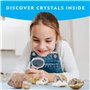 NATIONAL GEOGRAPHIC Kit Scientifique pour Ouvrir 4 Géodes – Comprend des Lunettes et Un Présentoir - Cadeau Scientifique STEM po