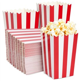 Mini Boîtes à Popcorn Classiques Rouges et Blanches