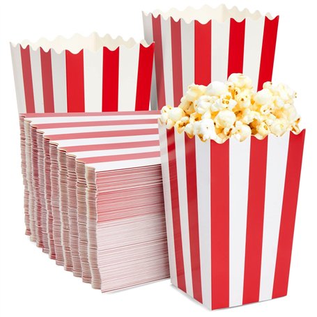 Mini Boîtes à Popcorn Classiques Rouges et Blanches