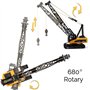 Grue de construction télécommandée 15 canaux avec lumières et sons - réaliste avec crochet de levage - camion RC jouets Digger p