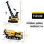 Top Race Modèles de Camions de Construction en Métal Moulé - Camion de Ciment et Grue Lourde - Jouets à l'Échelle 1:50 - Lot de 