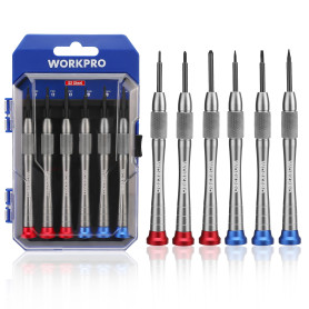 WORKPRO Jeu de 6 Tournevis de Précision en Alliage d’Aluminium