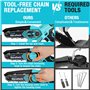 DURATECH Mini Tronçonneuse à Batterie 5 Pouces, 12V Scie Électrique Sans Fil avec 2 Batteries et 2 Chaînes, Idéale pour la Coupe