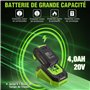 WORKPRO Polisseuse de Voiture sans Fil 20V, Polisseuse Orbitale sans Balais à Double Action, 7 Vitesses (2000-5000 tr/min), Poig
