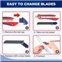 WORKPRO Lot de 3 Cutters Professionnels, Couteau Utilitaire Rétractable 18mm, Positions de Verrouillage, Cuter Rétractable, 10 L