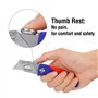WORKPRO Cutter Professionnel Pliant Utilitaire Mécanisme de Changement Rapide Couteau de Poche avec 5 SK5 Lames Trapèzes Supplém